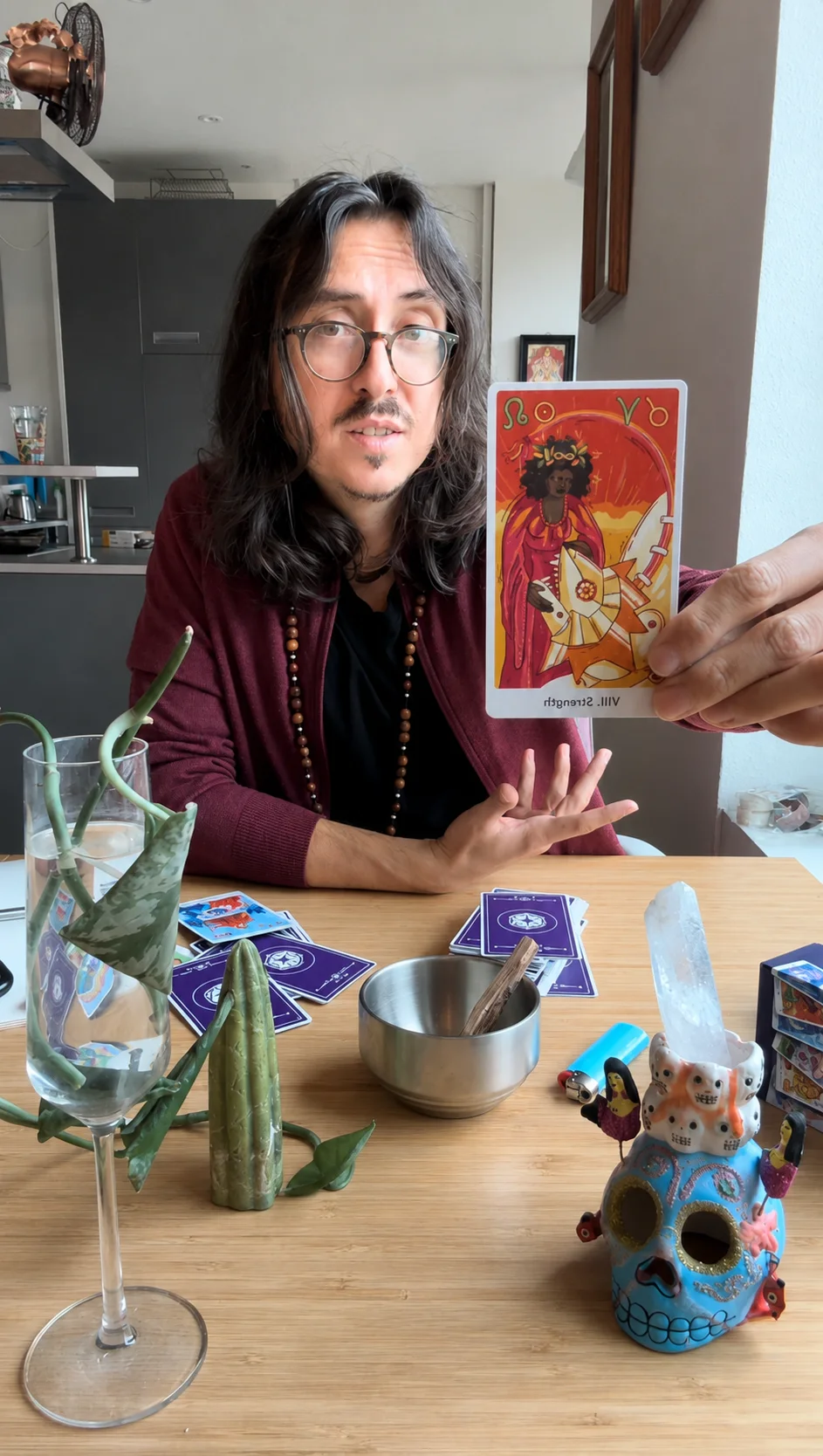 Dan reading Qybala cards